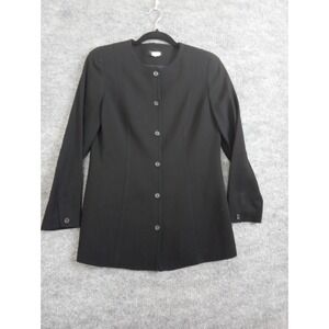 J. Crew Wool‎ Blend Black Button Front Career Blazer Jacket - P4